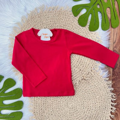 Blusa Manga Longa Básica - Vermelha